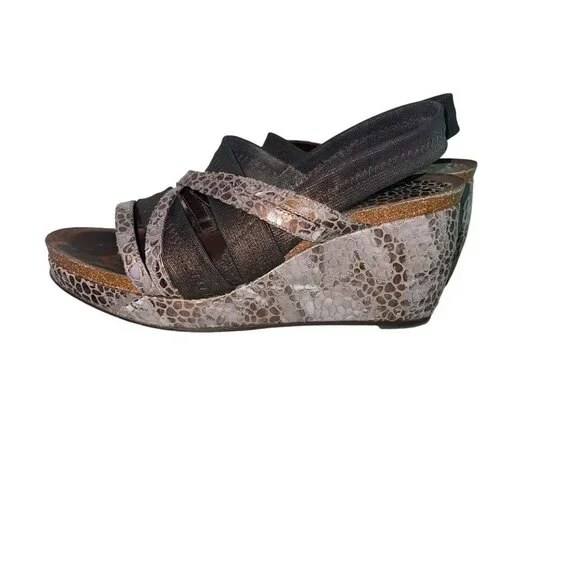 Donald J Pliner Womens Sandals Brown Size 9 Becky Wedge Espresso Strappy - Picture 8 of 9